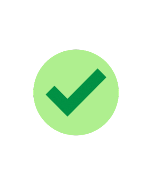 Green checkmark icon.